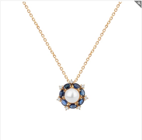 Oval Safira perola
