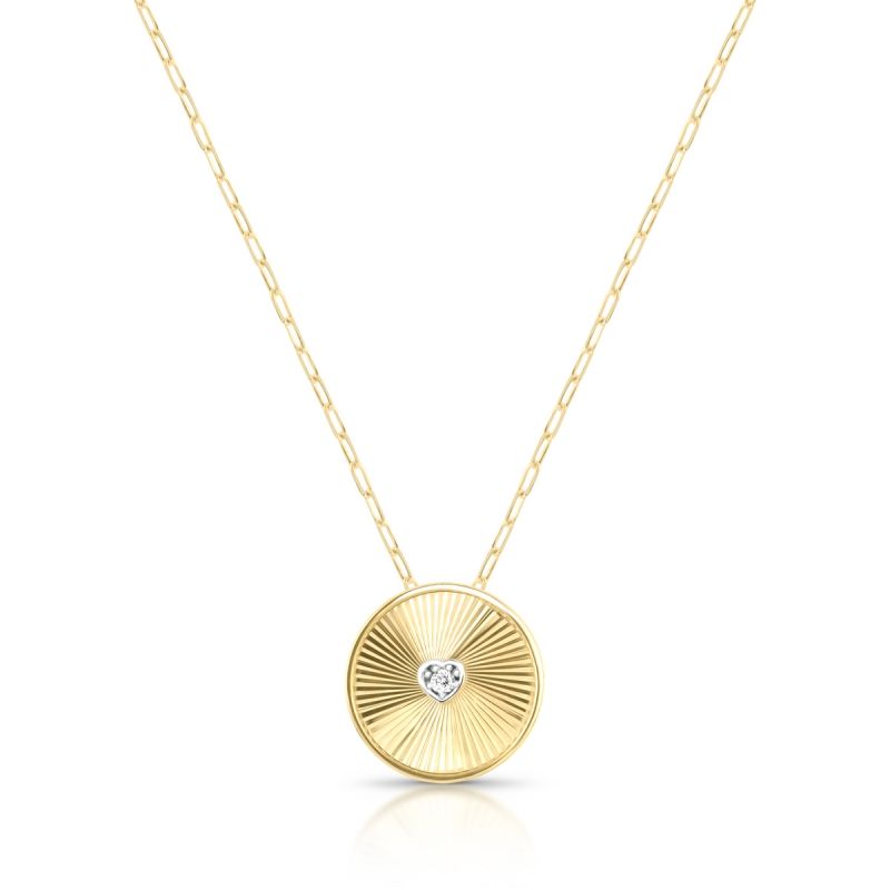 Colar Redondo Dourado com Coração Central