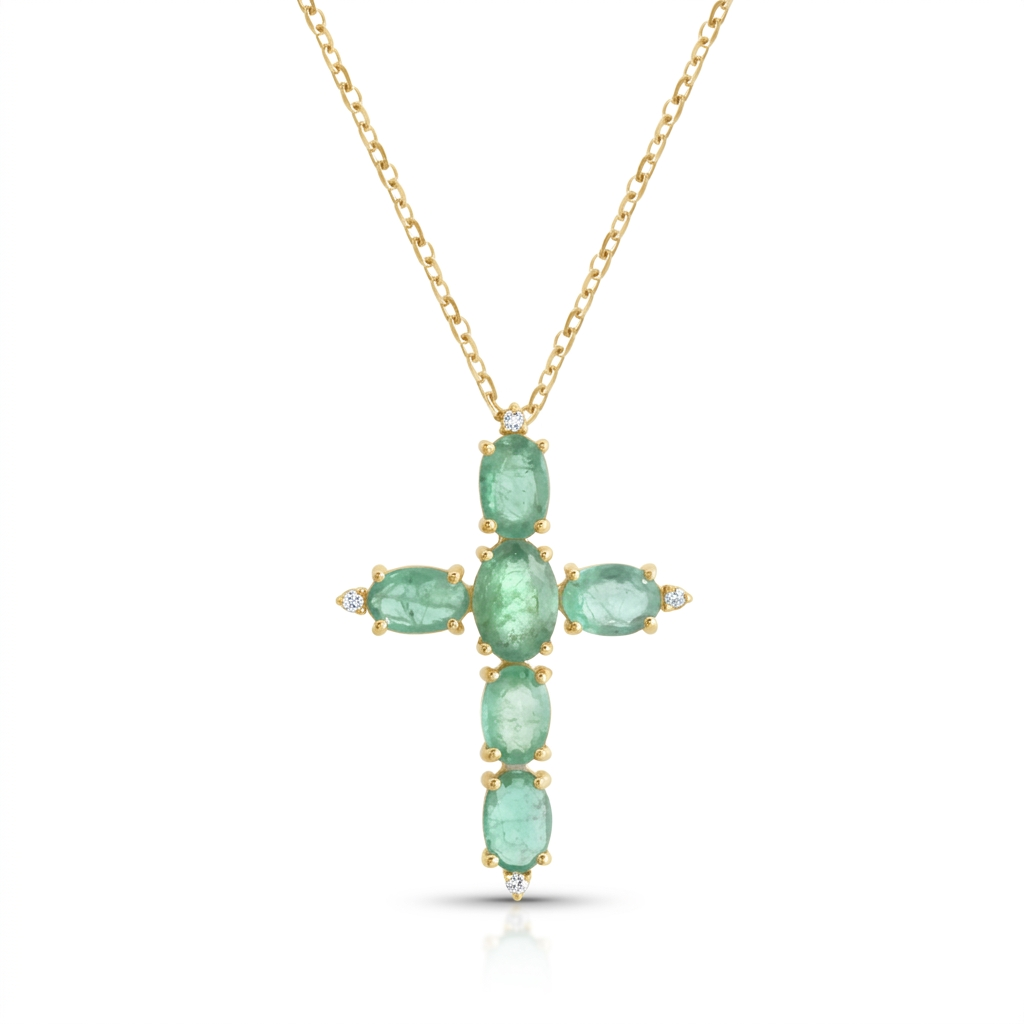 Colar Cruz Verde